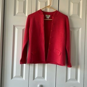 Talbots sweater/jacket in deep pink.